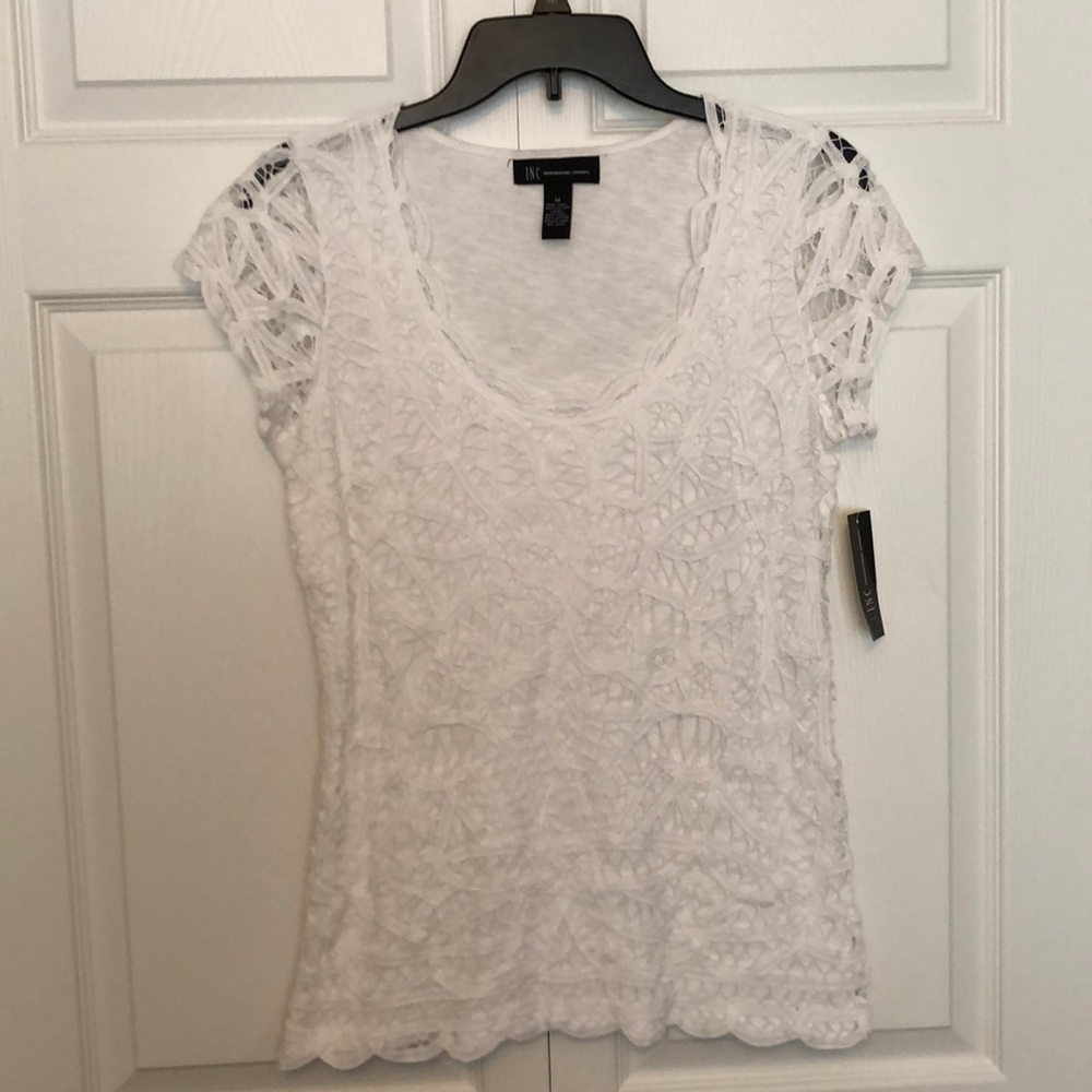 INC White Lace Top NWT